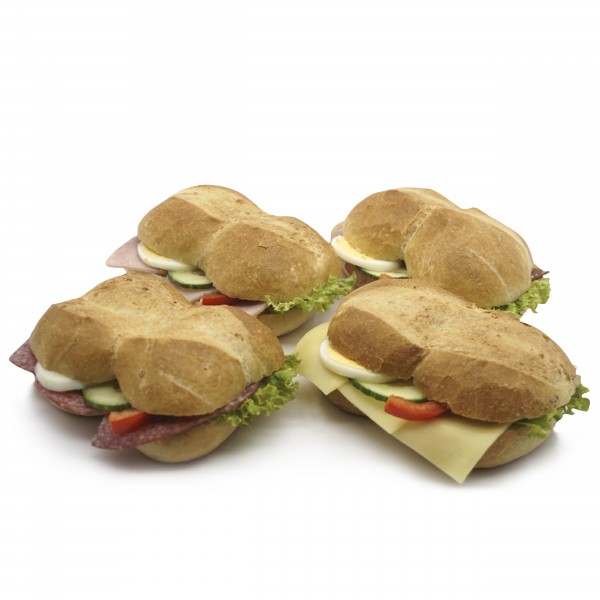 belegtes Brötchen mit Deckel